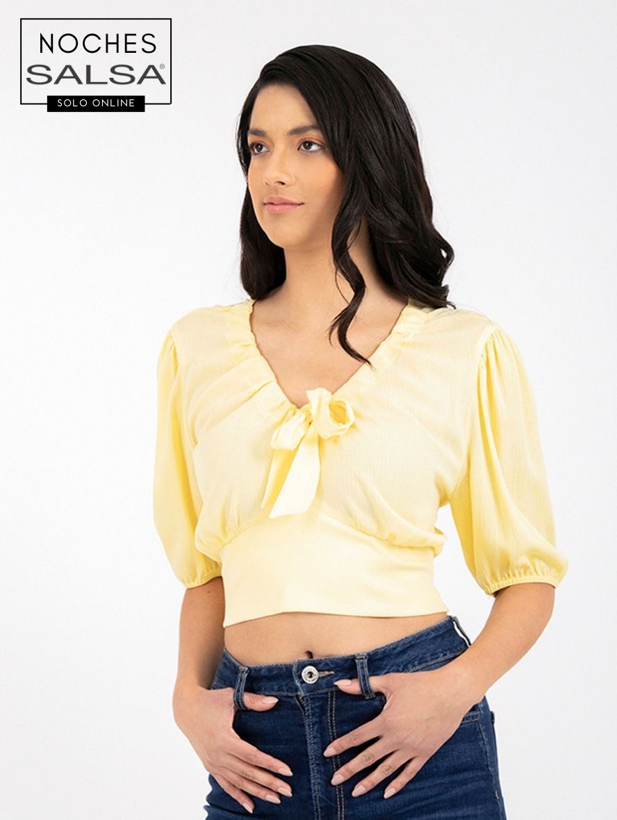 Blusa multicolor de tejido de punto ligero con textura y manga larga