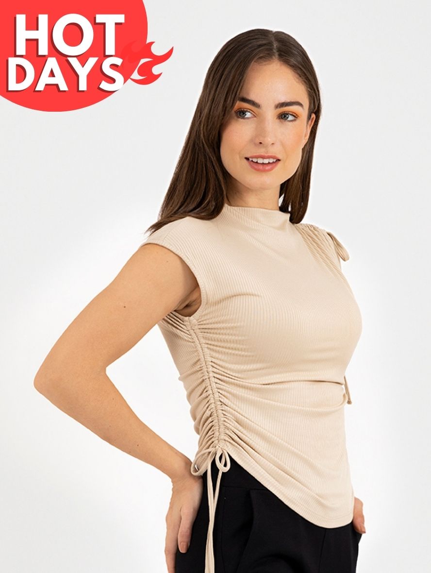 Blusa negra transparente con Flock