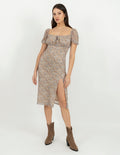 Vestido de mesh con abertura en pierna
