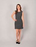 Vestido corto de rayas recto