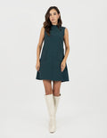 Vestido verde botella corto