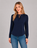 Blusa azul marino de manga larga