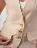 Chaleco beige de vestir (Conjunto)