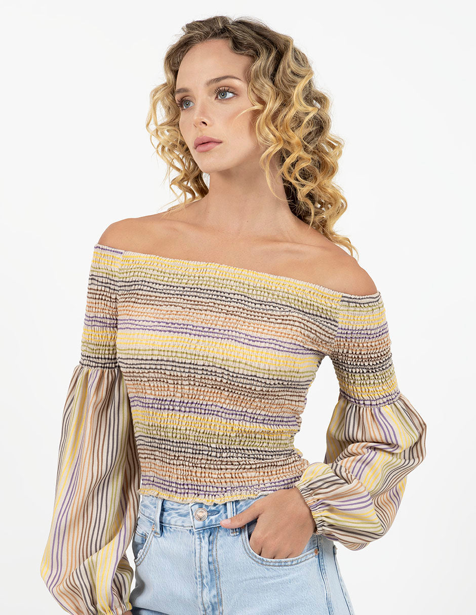 Blusa multicolor estilo crop