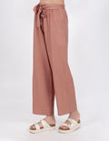 Pantalón rosa estilo relajado con cinta
