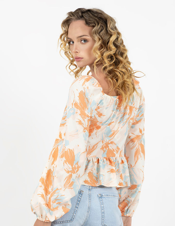 Blusa multicolor de manga larga
