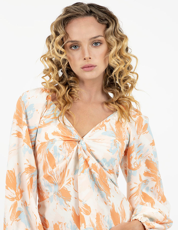 Blusa multicolor de manga larga