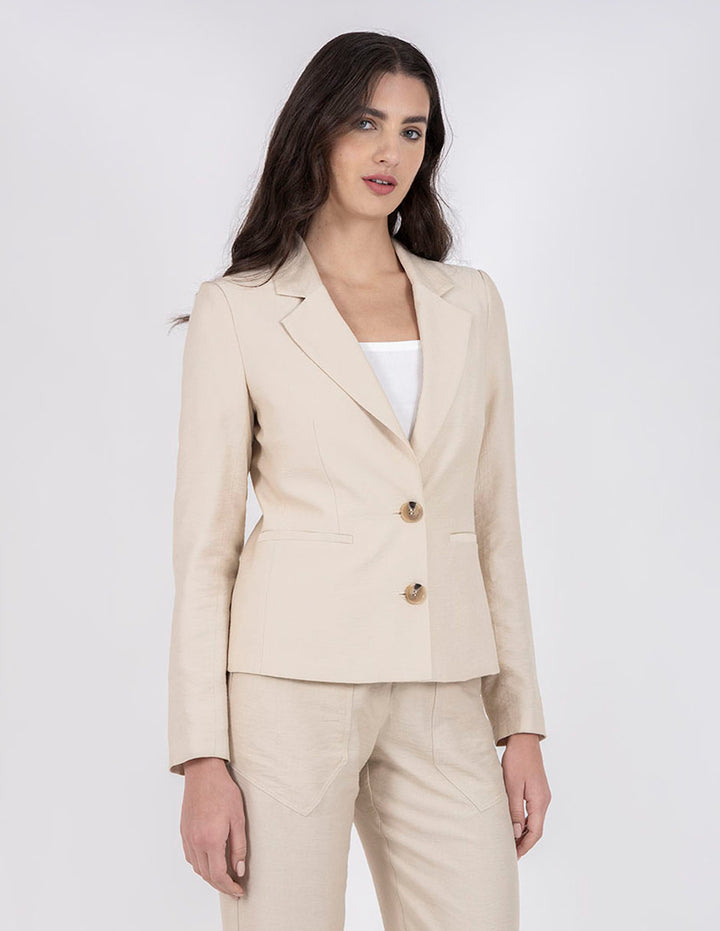 Saco de vestir liso color beige