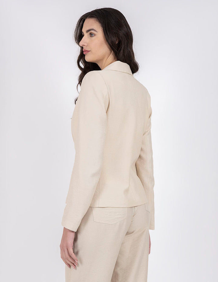 Saco de vestir liso color beige