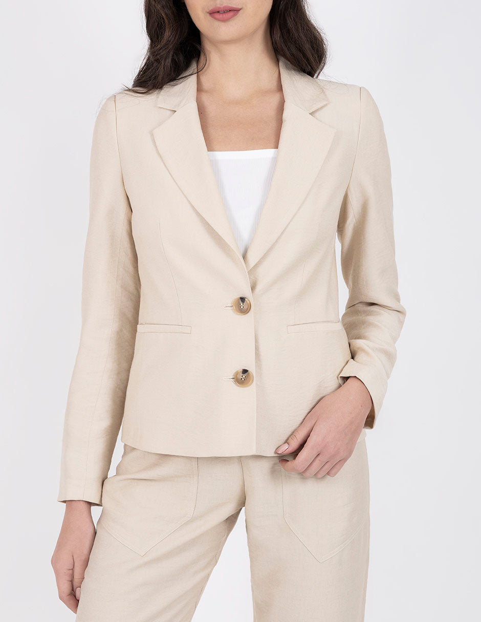 Saco de vestir liso color beige