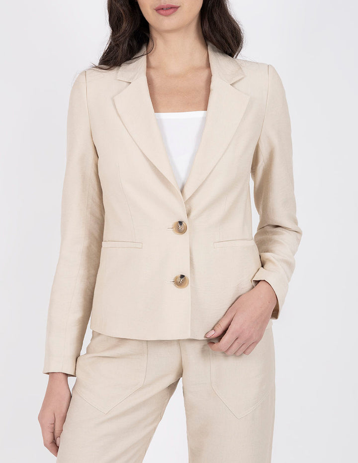 Saco de vestir liso color beige