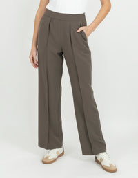 Pantalón de vestir corte recto (beige y verde)