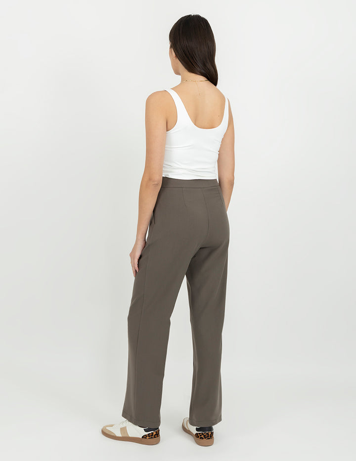 Pantalón de vestir corte recto (beige y verde)