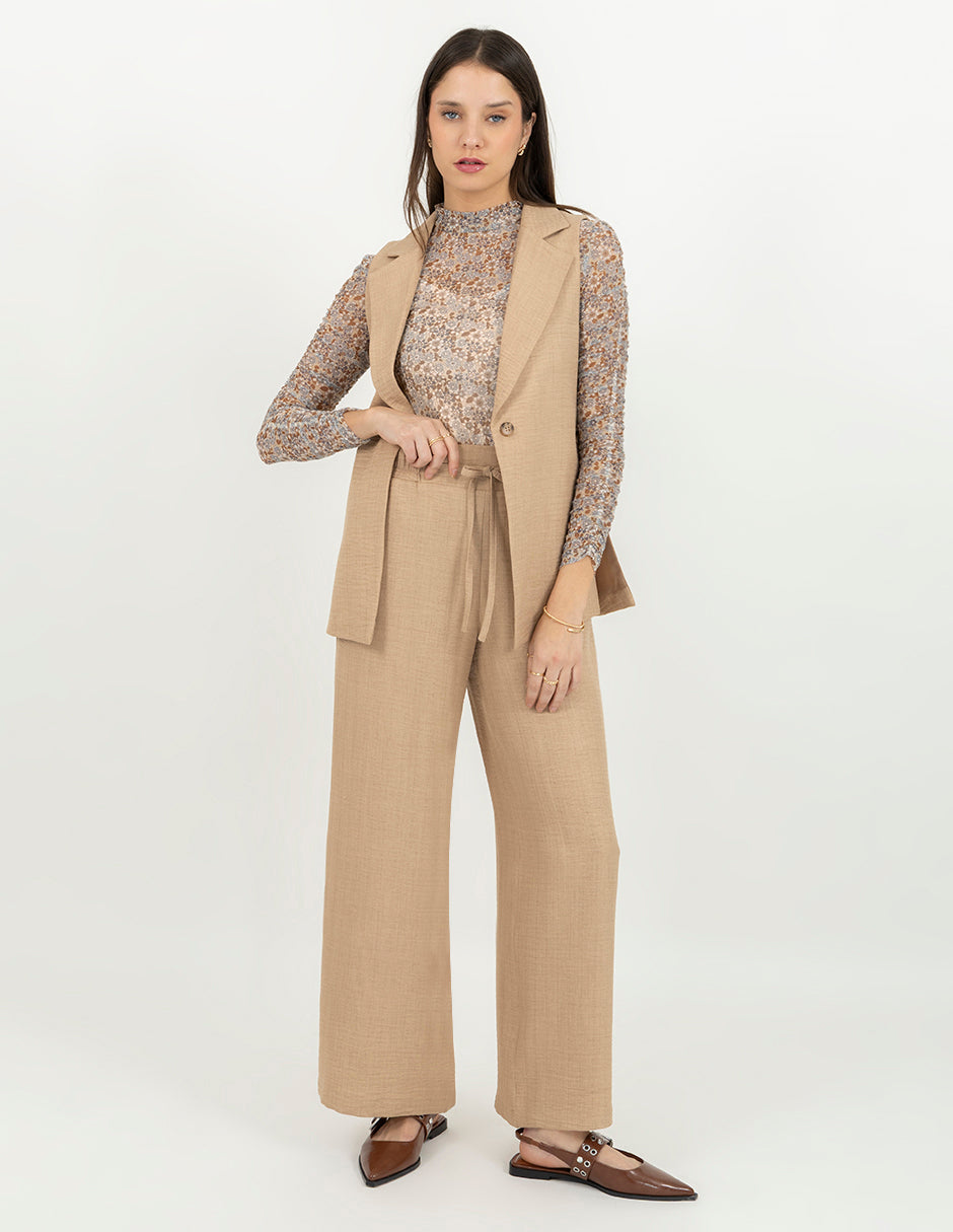 Chaleco de vestir tipo blazer (disponible en azul y beige)