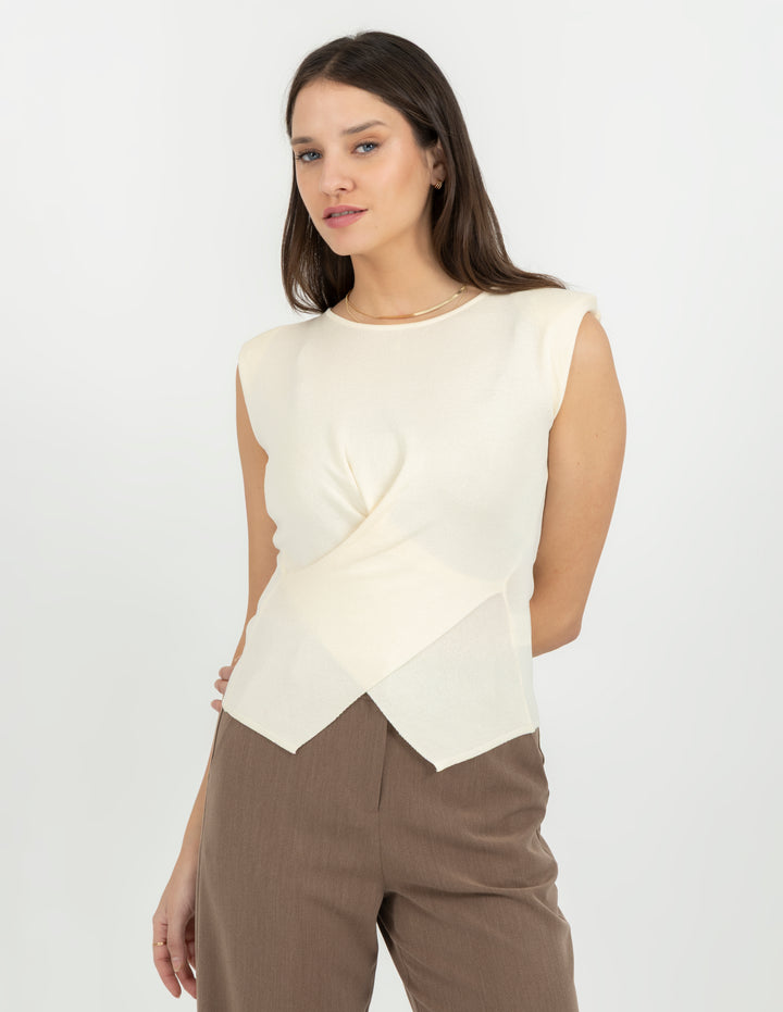 Blusa de tejido de punto (disponible en rosa y beige)