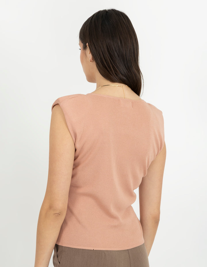 Blusa de tejido de punto (disponible en rosa y beige)