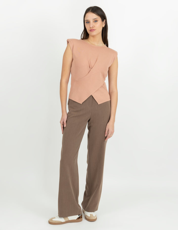 Blusa de tejido de punto (disponible en rosa y beige)