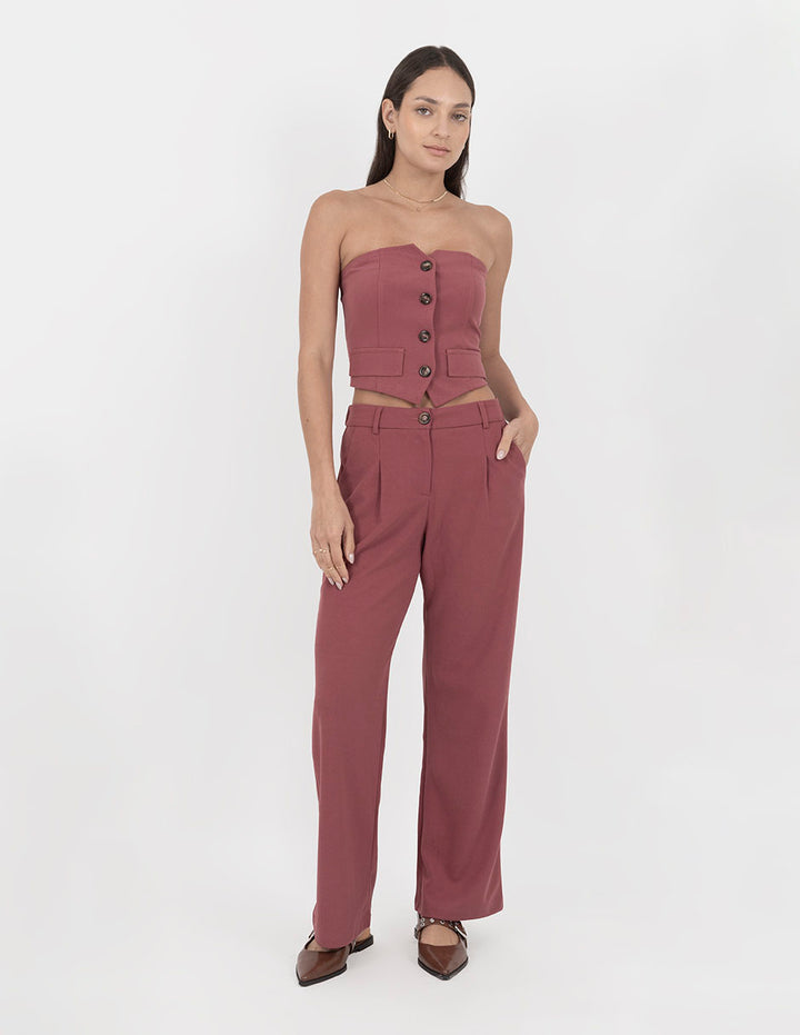 Top de vestir rosa (Conjunto)