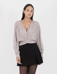 Blusa estampada de manga larga