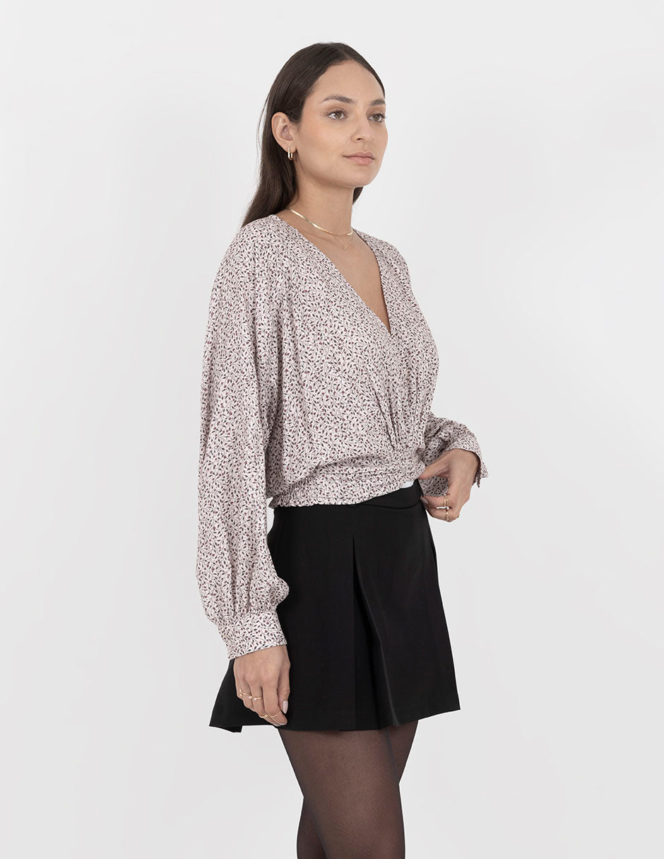 Blusa estampada de manga larga