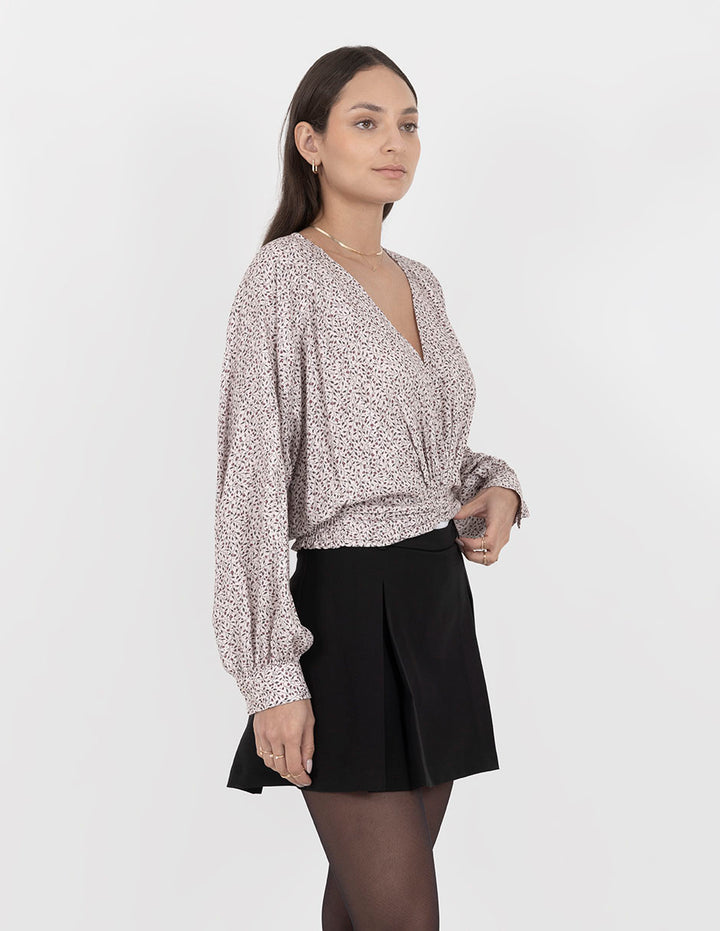 Blusa estampada de manga larga