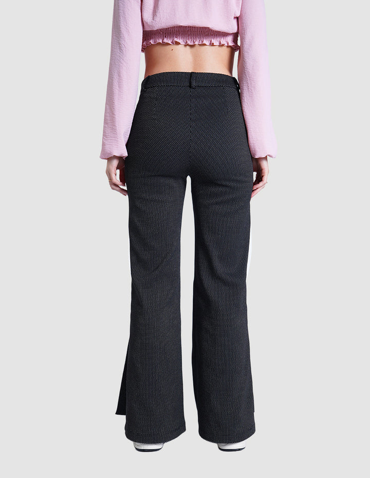 Pantalón de vestir negro con diseño de dots