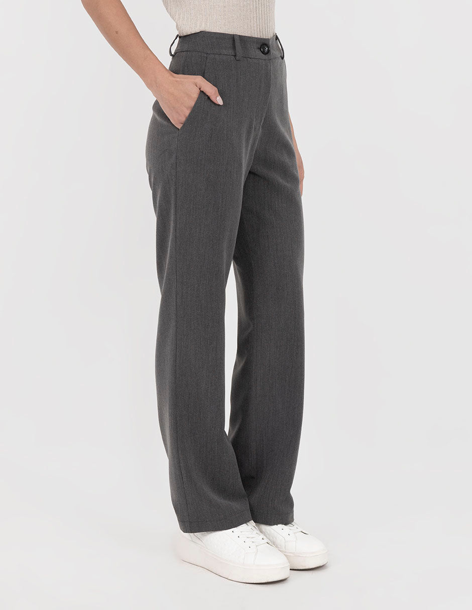 Pantalón de vestir a la cintura (disponible en negro y gris)