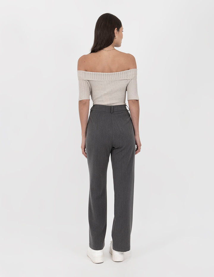 Pantalón de vestir a la cintura (disponible en negro y gris)