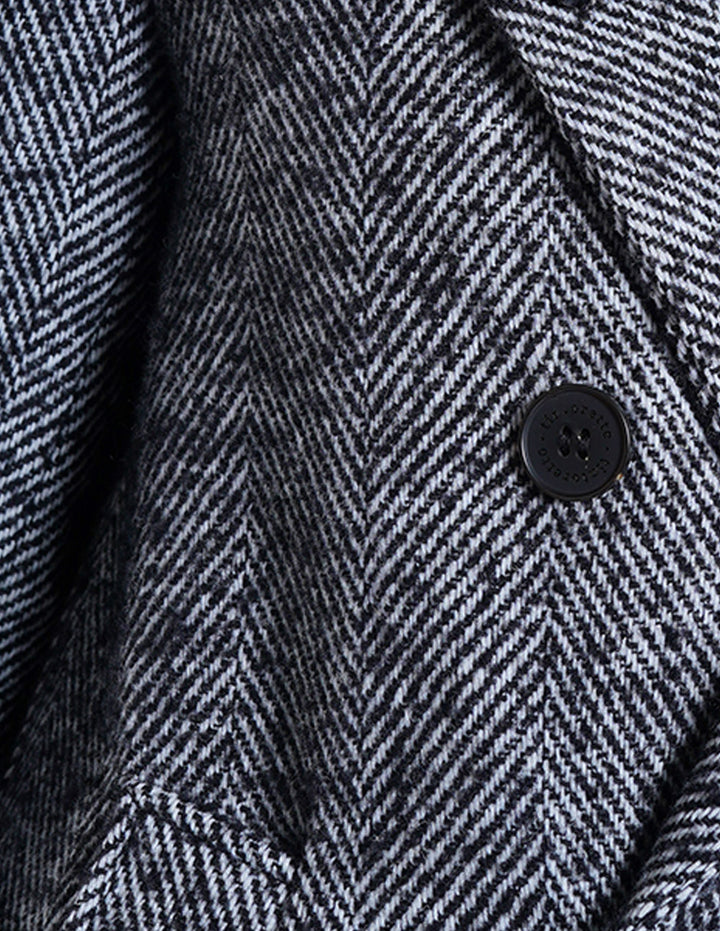 Abrigo largo gris con capucha desmontable