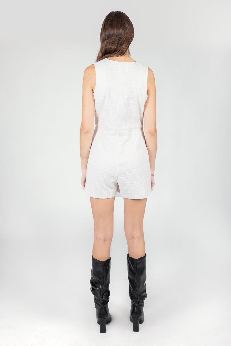 Jumpsuit de vestir corto (disponible en ivory y negro)