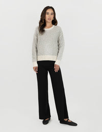 Blusa tipo suérter de cuello redondo