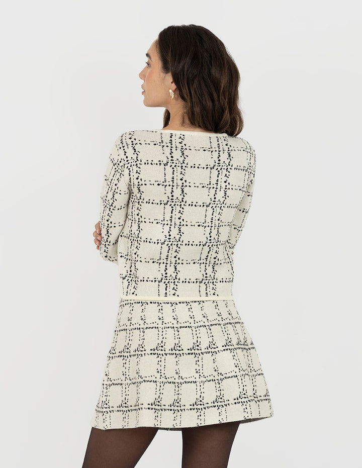 Blusa tipo suéter de estampado geométrico (Conjunto)