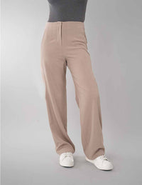 Pantalón beige de talle alto