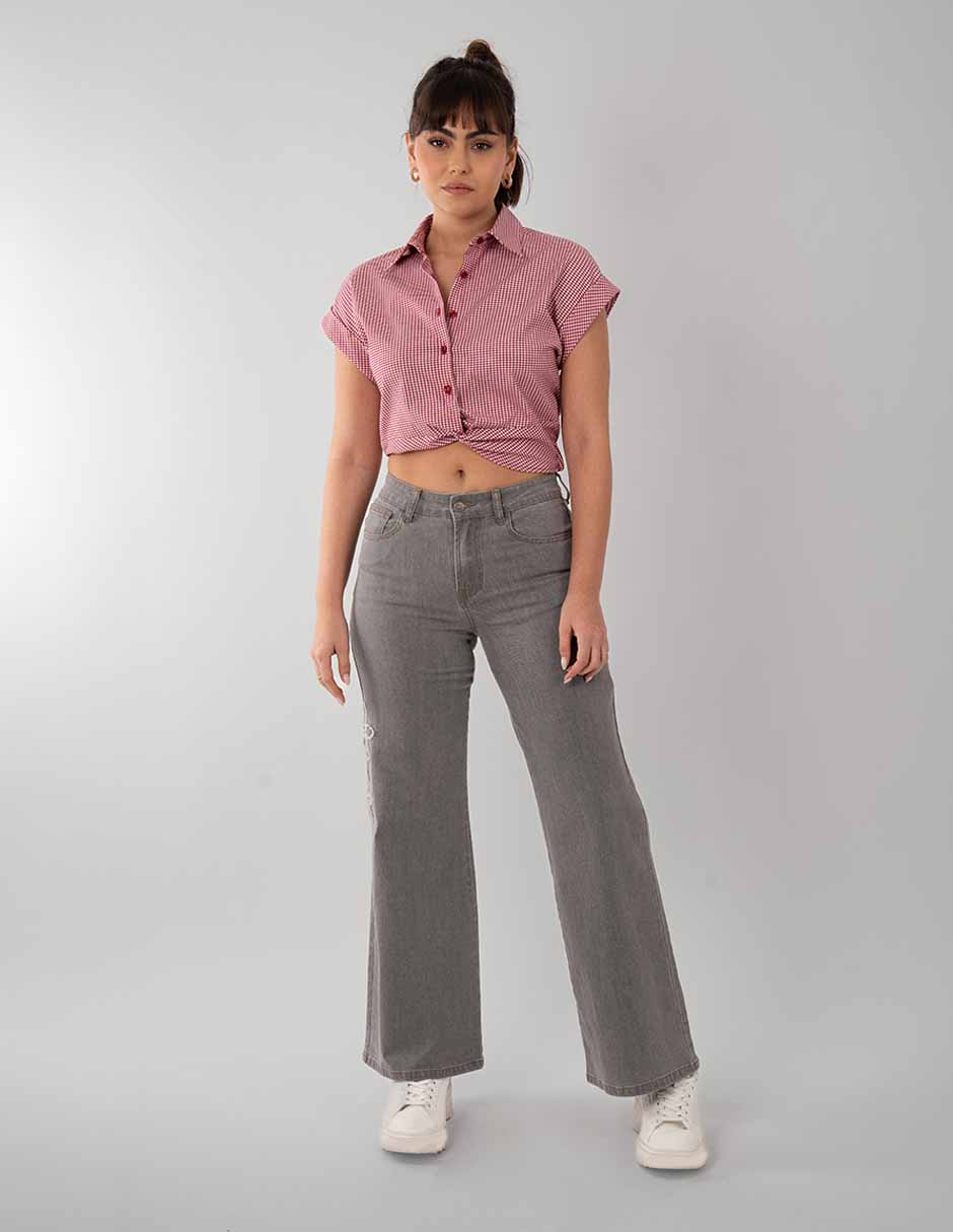 Camisa de Cuadros Crop Top