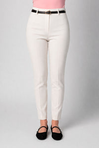 Pantalón blanco recto con cinturón