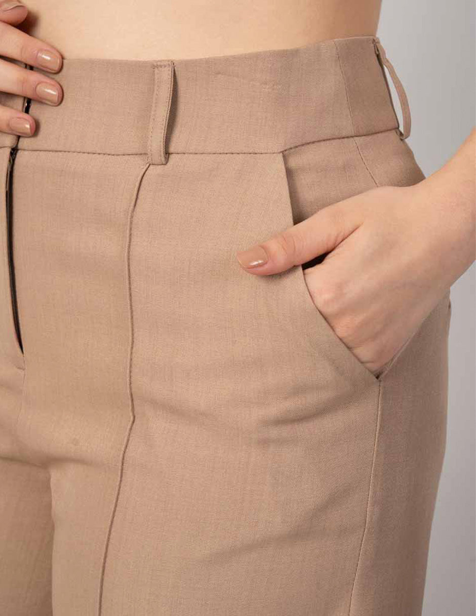 Pantalón beige a la cintura