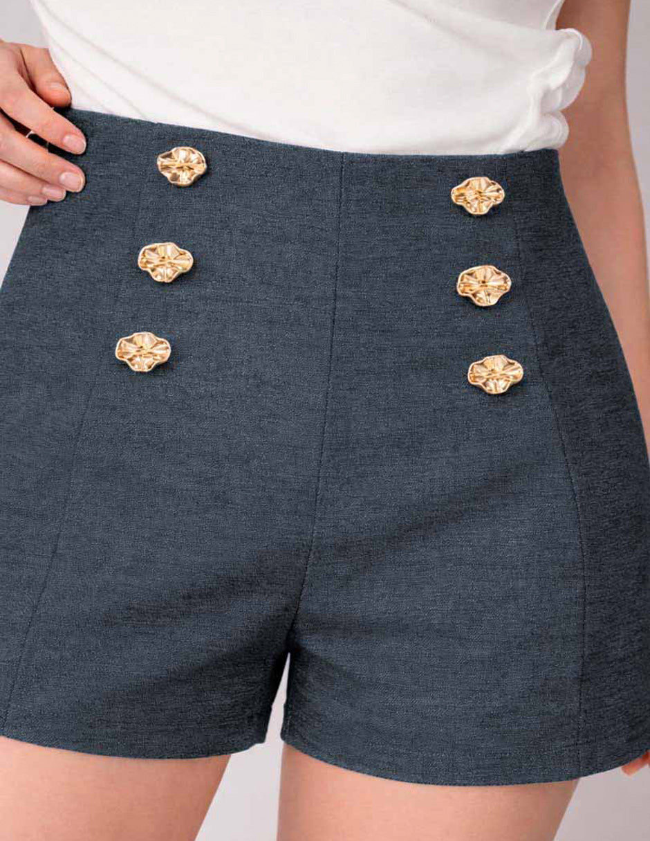 Short de vestir azul