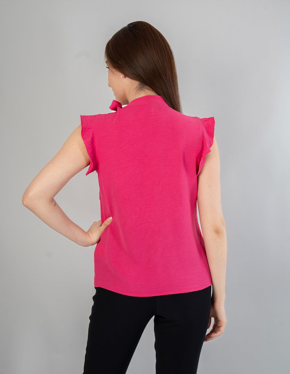 Blusa con detalle en cuello (disponible en fiusha / ivory)