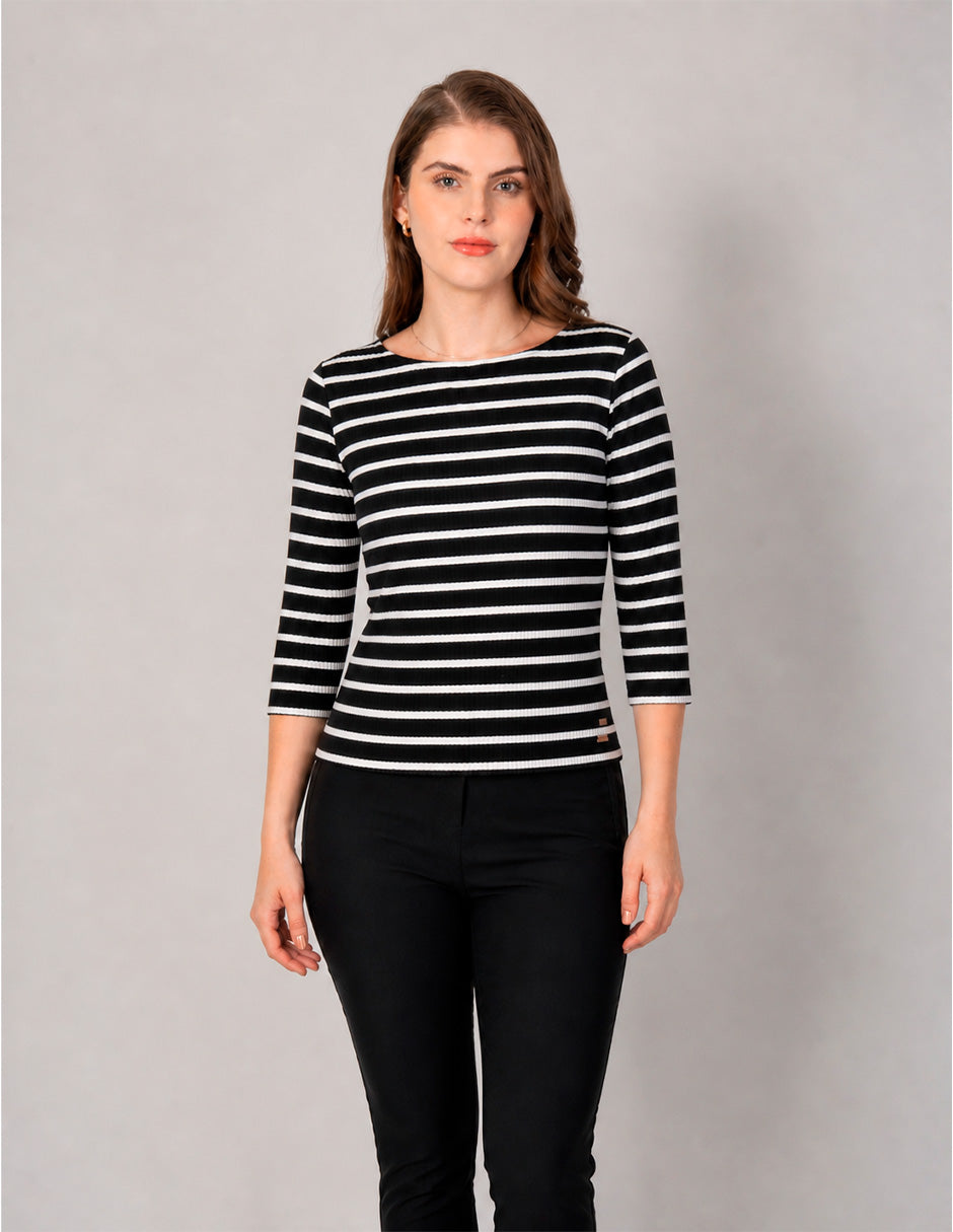 Blusa de rayas mangas 3/4