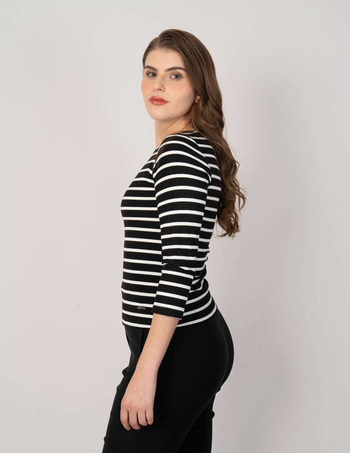Blusa de rayas mangas 3/4