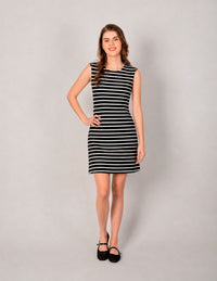 Vestido corto de rayas recto
