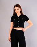 Blusa de tejido de punto, disponible en negro y beige  (Conjunto)