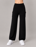 Pantalón beige y negro de tejido de punto (Conjunto)