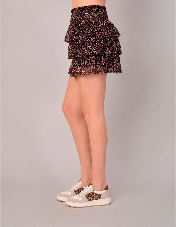 Mini falda animal print con olanes (Conjunto)