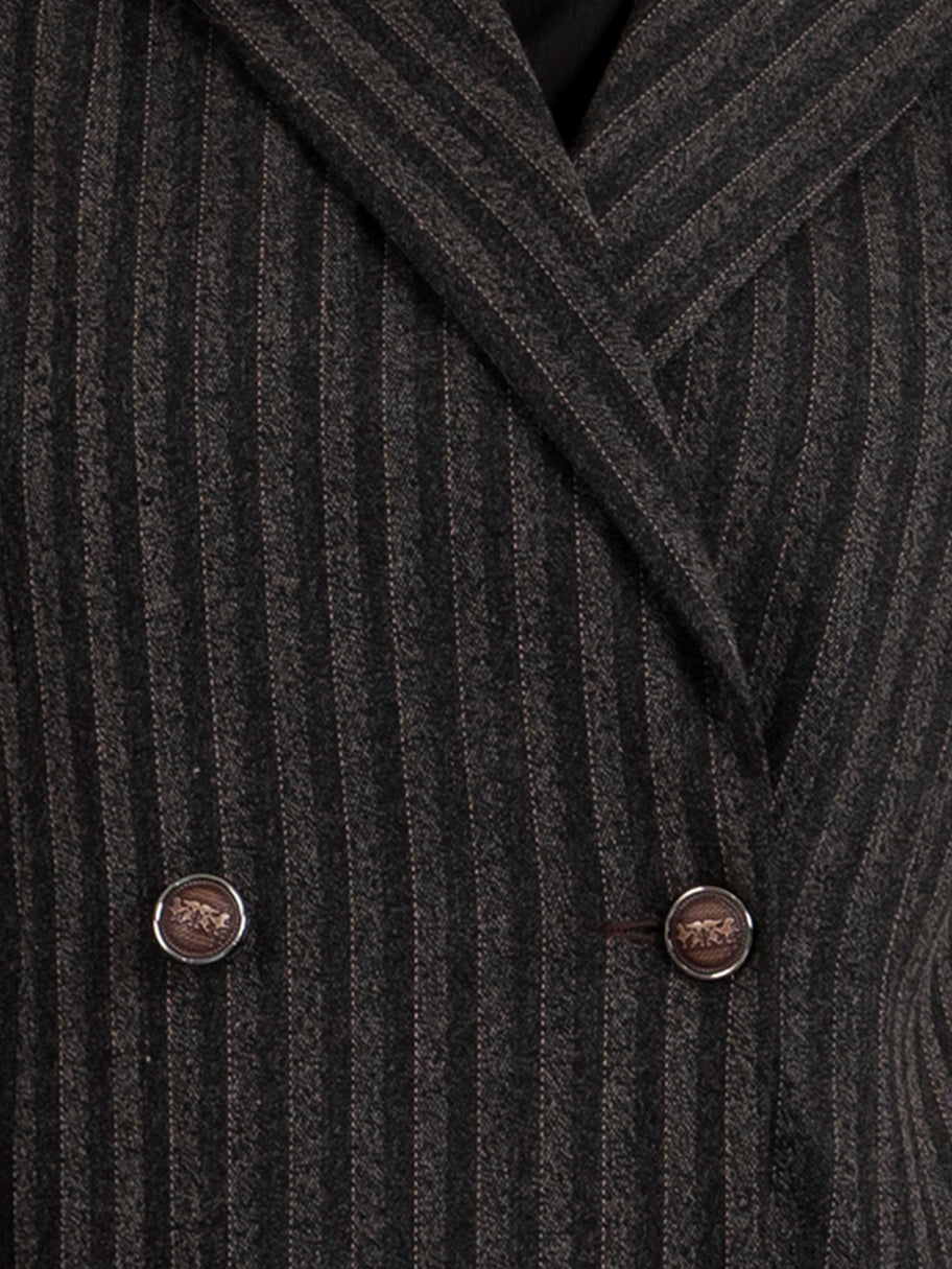 Saco de manga larga con botones en  tela gruesa texturizado (Conjunto)