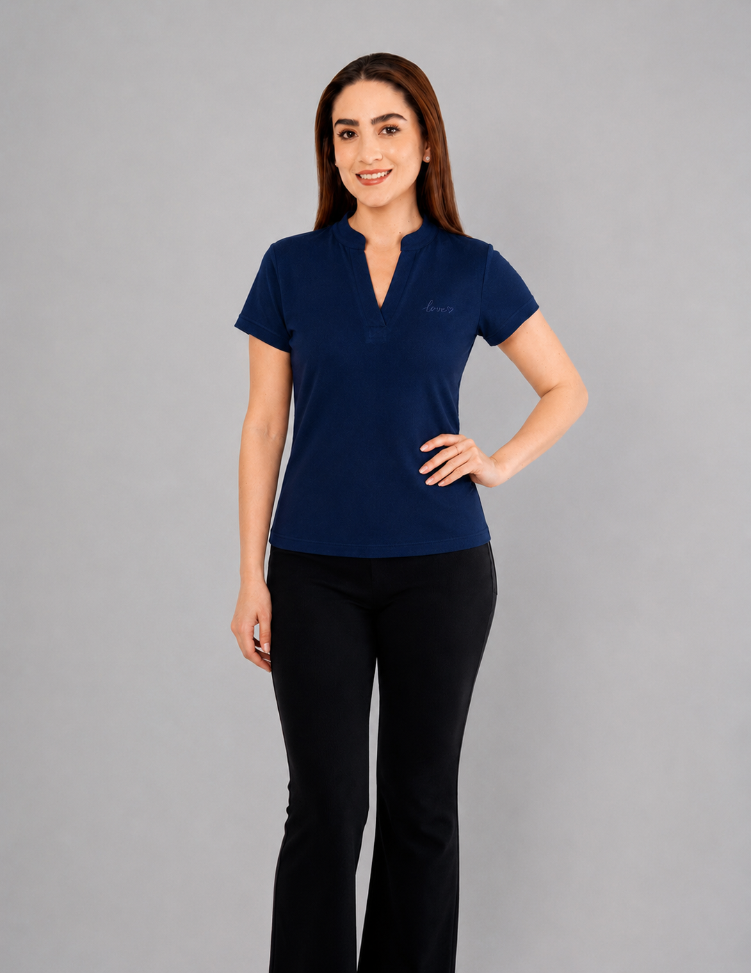 Blusa tipo polo (disponible en lila, azul y  verde)