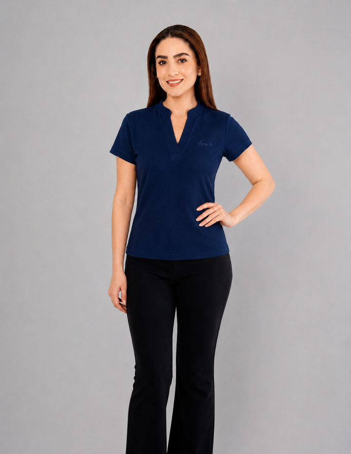 Blusa tipo polo (disponible en lila, azul y  verde)