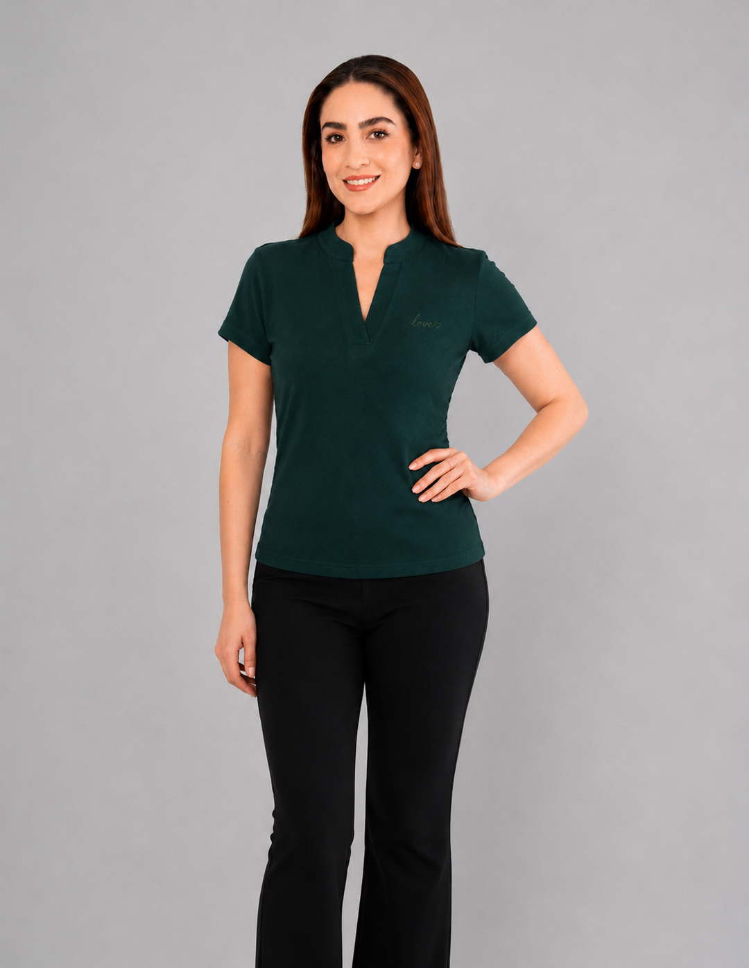 Blusa tipo polo (disponible en lila, azul y  verde)