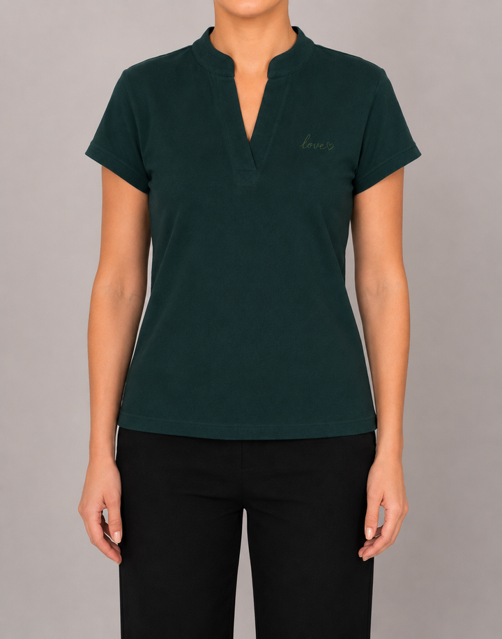 Blusa tipo polo (disponible en lila, azul y  verde)