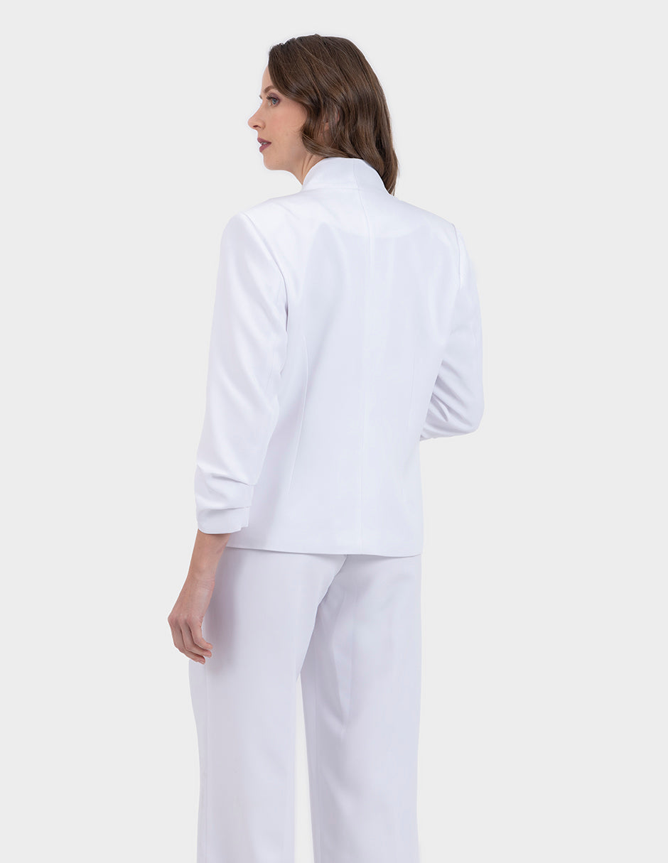 Saco de vestir elegante con detalle de plisado (Conjunto) Disponible en negro y blanco